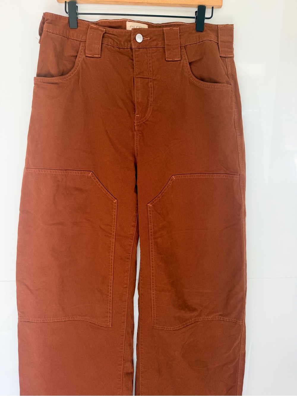 Anthropologie Pilcro Puddle Curve Wide Leg Pants Brown Sz 31 Baggy Slouchy - Picture 7 of 13